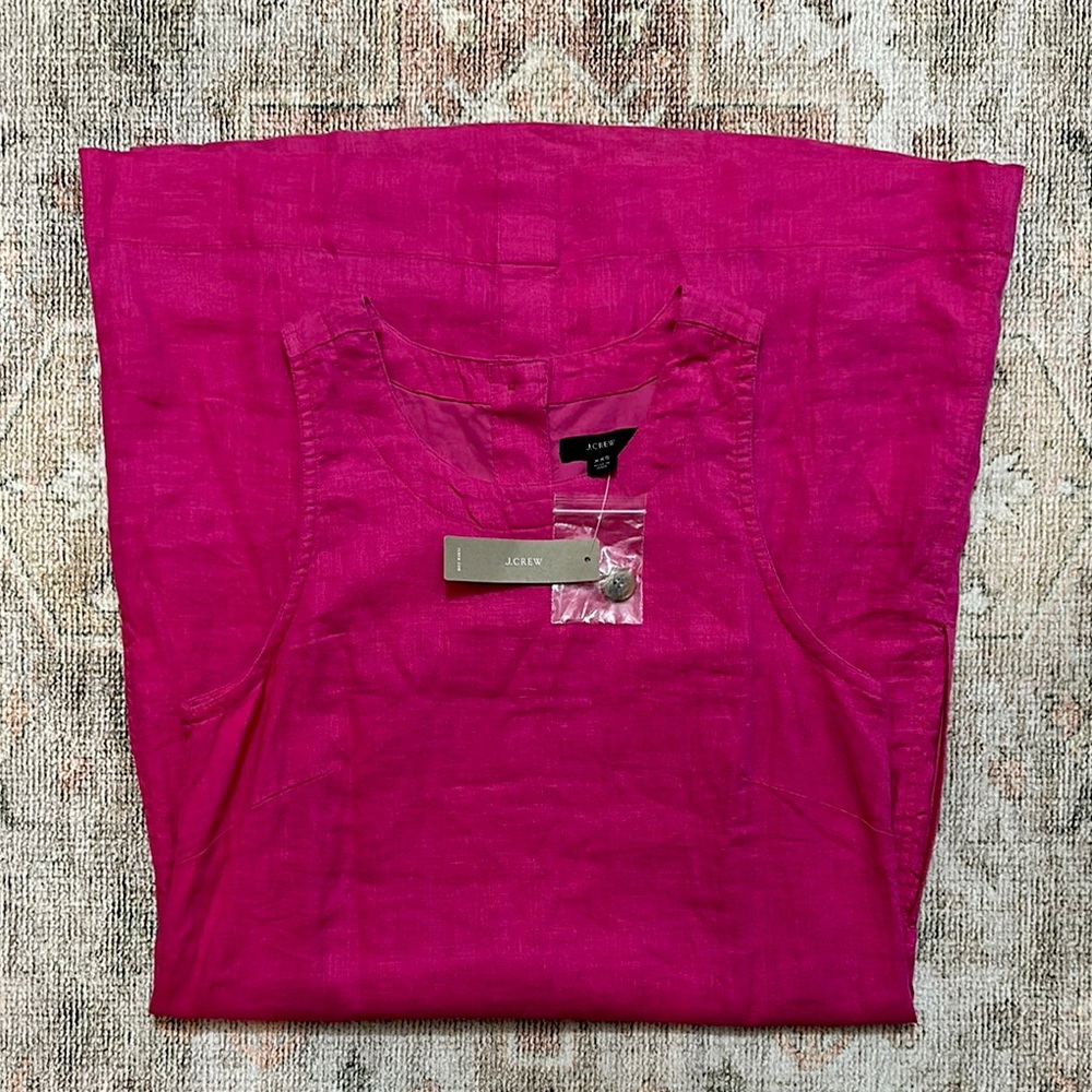 Woman’s NWTs Hot Pink 100% Linen Easter Dress